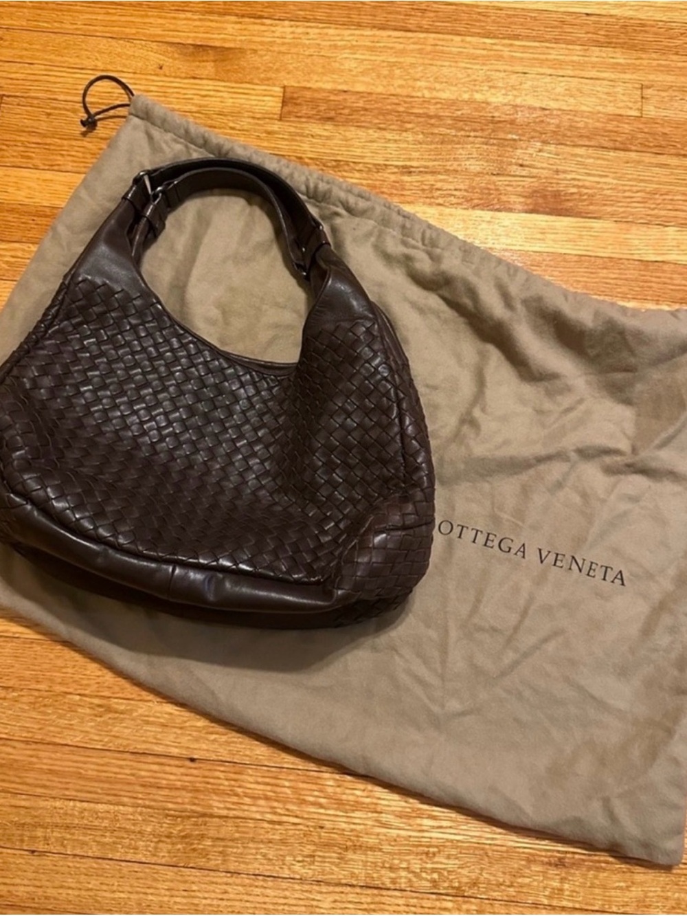 Bottega Veneta Brown Intrecciato Leather Shoulder Bag